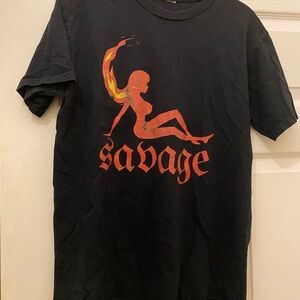 Savage Megan the Stallion Black Graphic T-Shirt Rare Hot Girl Medium